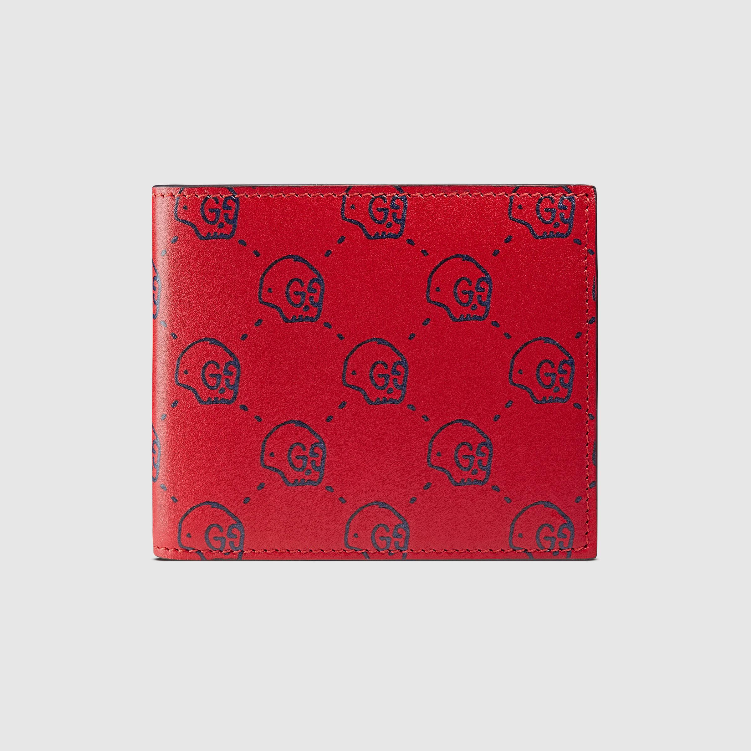 Gucci Leather Ghost Wallet in Red for Men Lyst UK